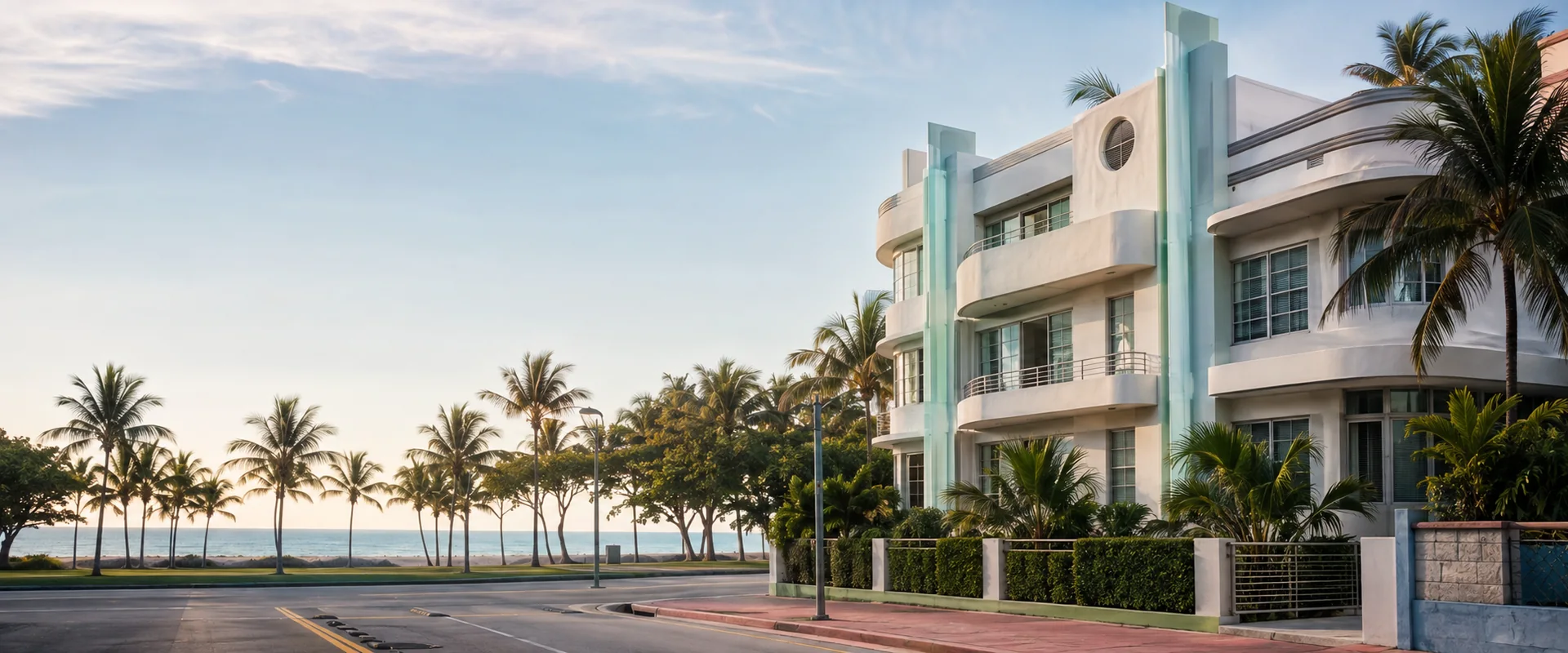 AI-generated illustration inspired by Miami Beach, Florida's local architecture and landscape